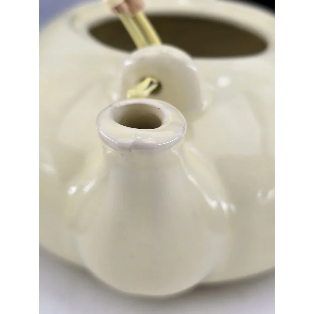 Vintage Keramik Tea Set Teapot + 4 handleless Cups Teaset/Saki, New In Box White